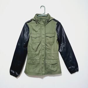 Wet Seal Y2k Military Utility Jacket Sz S Pockets Olive Green Casual Streetwear